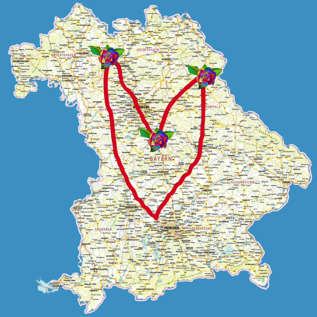 Unser Momo-Ensemble verteilt diese Woche Stundenblumen in Bayern